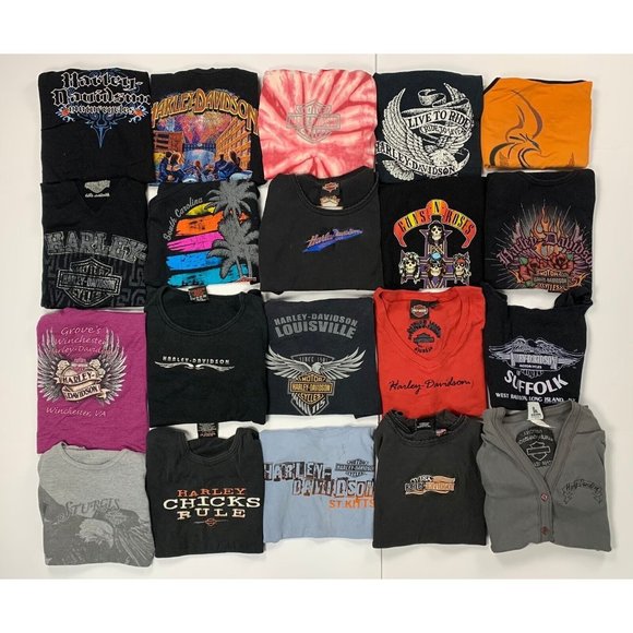 Vintage 90s 00s Harley Davidson Biker Promo Reseller Lot Of 20 Woman’s Mix SZS - Picture 1 of 5